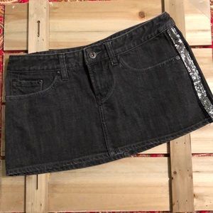 Express | Black denim mini with sequins